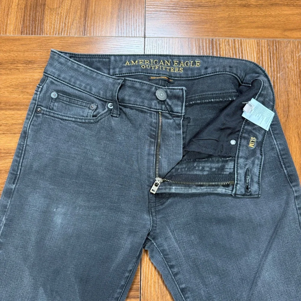 American Eagle Outfitters Mens 29x30 Slim 360 Extreme Flex Faded Black Jeans